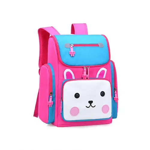  Cute Blue Kids' Backpack with Animal Print and Reflective Safety Straps